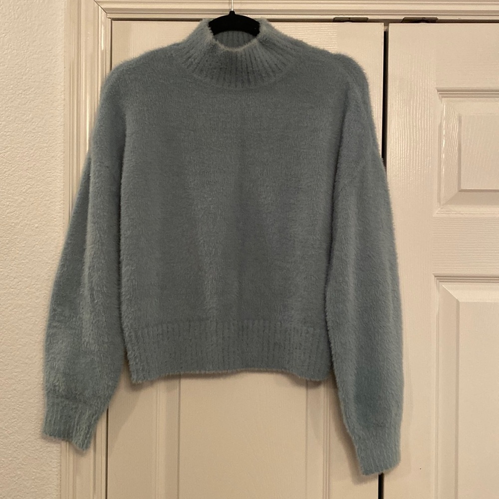 LOVERS + FRIENDS MAELIE SWEATER AQUA SIZE SMALL